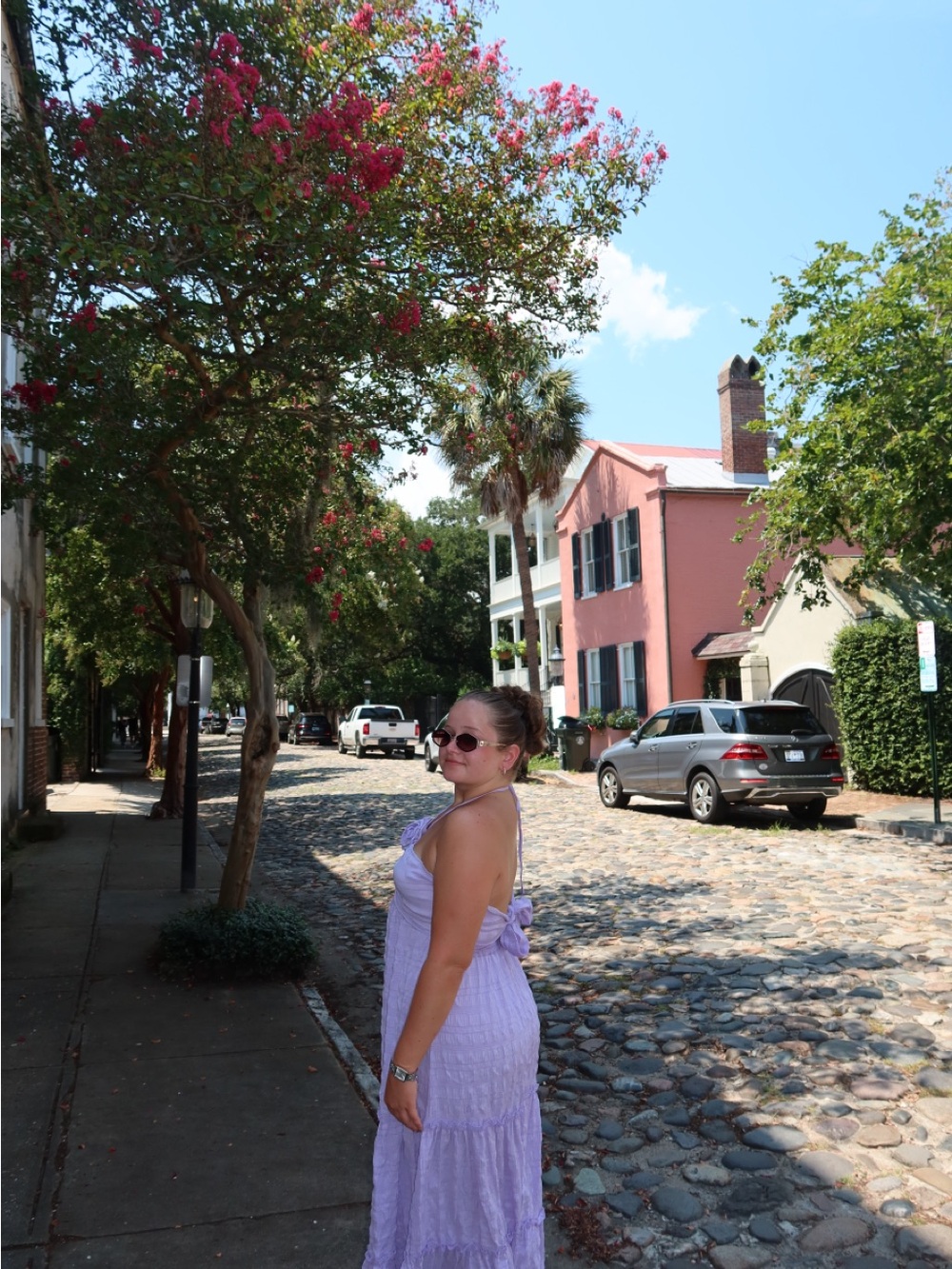 SHEIN Lilac Halter Tiered Maxi Dress